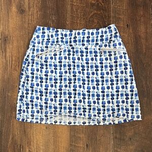 GGblue Geometric Mini Pencil Skirt Blue and White for Resort Wear SIZE: M
